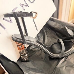 Givenchy Black Heels with Gold Chain Detail